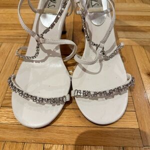 B.W.S. Vintage White Straps Heels with Rhinestones
Size 6.5